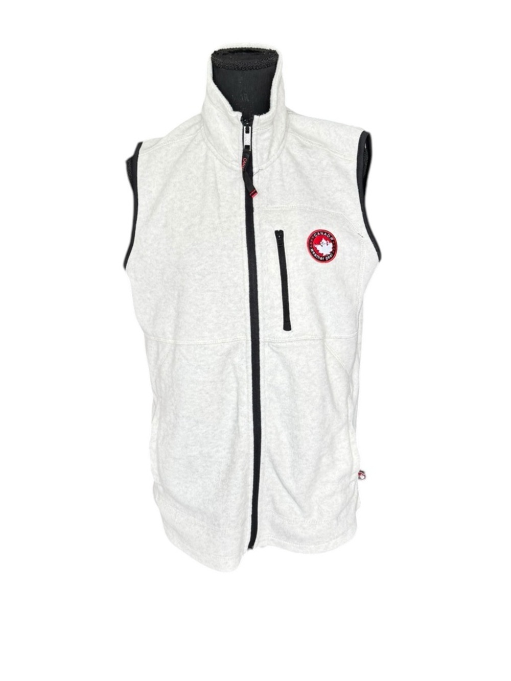 Canada Weather Gear Women’s Fleece Vest L Cream Full Zip Outdoor Cozy Core CC6